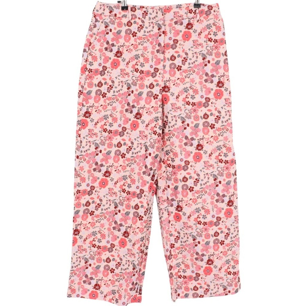 Lulus Women's Bloom into Spring Blush Floral Jacquard Wide-Leg Pants Size XL
